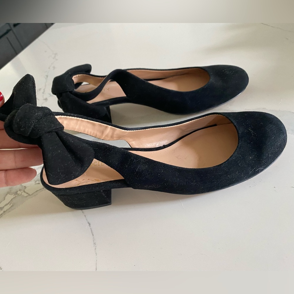 Sole Society women black suede flats slingback with Bow Detail 7.5